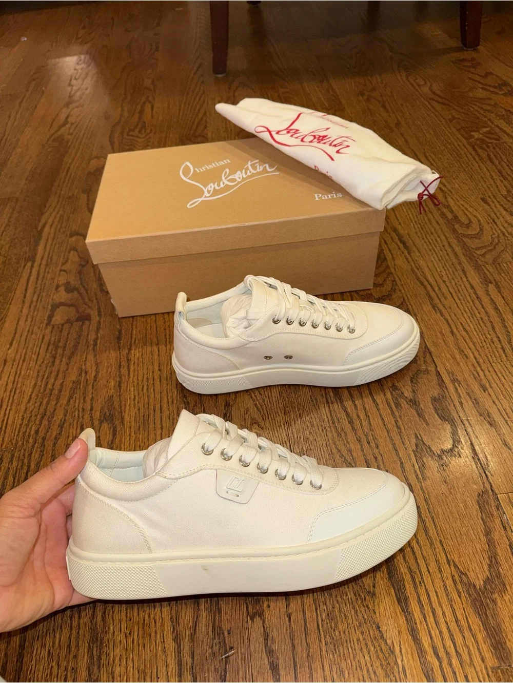 Size 38 Christian Louboutin White Simplerui Platform Sneaker